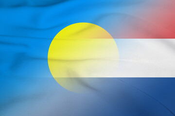 Palau and Netherlands state flag transborder negotiation NLD PLW