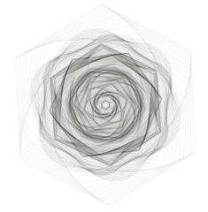 Ilustraci&oacute;n/Dise&ntilde;o geom&eacute;trico 3D hecho con lineas (forma mandala, estrella, molino o flor) n&ordm;27