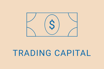 Obraz premium trading capital . Minimalist dollar image. Simple illustration on financial theme. trading capital blue logo. Beige XX background. Economic banner.ART blur