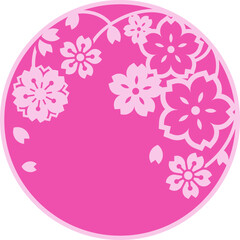 sakura cherry blossom circle decorative illustration