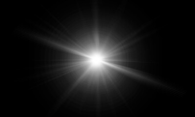 Light flare, Glowing light explodes. Light effect. ray. shining sun, bright flash. Special lens flare light effect. - obrazy, fototapety, plakaty