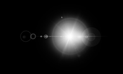 Light flare, Glowing light explodes. Light effect. ray. shining sun, bright flash. Special lens...