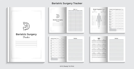 Editable Bariatric Surgery Tracker Kdp Interior Design. Ready to upload and ready for print