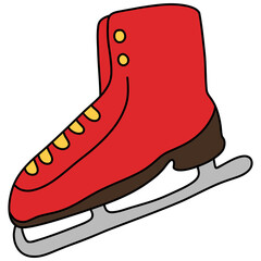 Christmas Ice Skate Decoration, Christmas season illustration, Christmas illustration