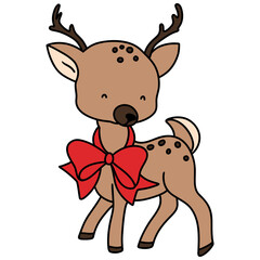 Cute Reindeer with Christmas light decoration. Christmas season illustration