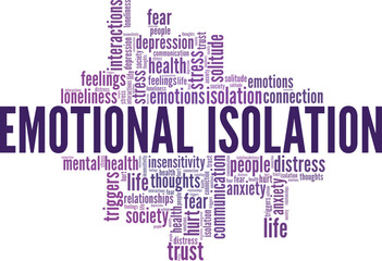 Fototapeta premium Emotional Isolation word cloud conceptual design isolated on white background.