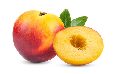 Nectarine fruit isolated on  transparent png