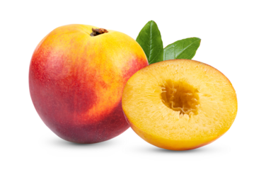 Nectarine fruit isolated on  transparent png
