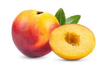 Foto op Canvas Nectarine fruit isolated on  transparent png © supamas