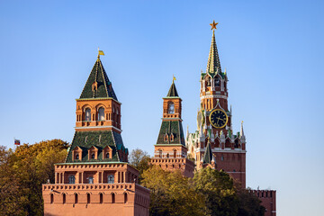 Kremlin Towers in the Red Square in Moscow