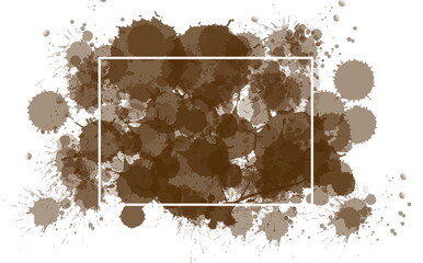 Monotone background with water droplets scattered On a white background, Abstract black white watercolor splashes.