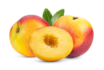 Nectarine fruit isolated on  transparent png