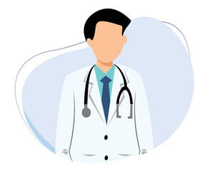 Fototapeta premium doctor wearing uniform and stethoscope. flat vector illustration for healthcare and medical services
