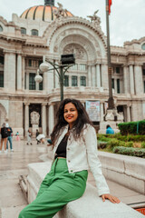 Fototapeta na wymiar beautiful indian girl traveling alone
