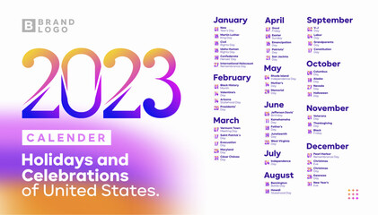 2023 united states calendar of holidays and celebrations