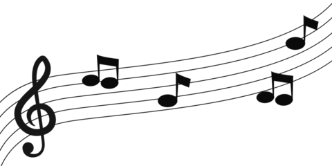 Rolgordijnen music notes on white background © SR1996