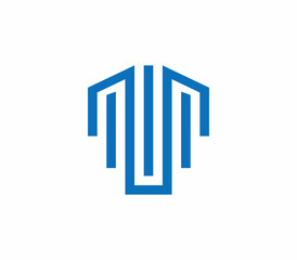 MM logo initial monogram alphabet geometry modern font editable