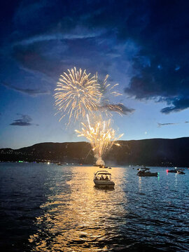 fireworks over water