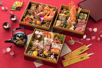 お正月の豪華なおせち料理・和食