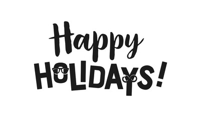 happy holiday text for poster, banner, social media, and more