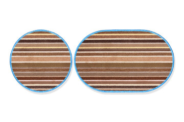 Front Door carpet round mat Isolated on White Background with clipping path