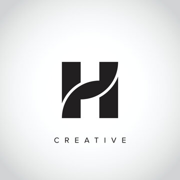 Simple monogram letter initial based H vector logo design
