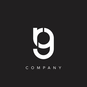 Minimal creative initial based GR logo and RG logo. Letter GR RG creative elegant monogram white color on black background.