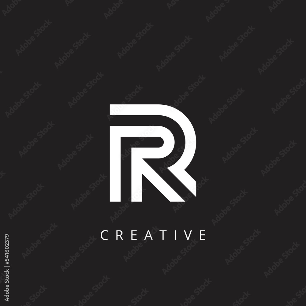 Wall mural alphabet r, rr letter logo design template vector illustration.