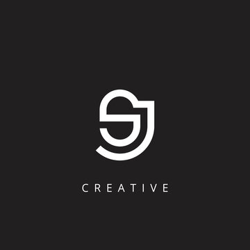 Alphabet SJ, JS letter logo design template vector illustration.