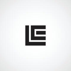 Minimal creative initial based LE logo and EL logo. Letter LE EL creative elegant monogram white color on black background. - obrazy, fototapety, plakaty