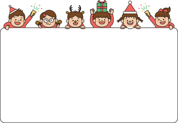 クリスマス　パーティー　子供　フレーム