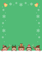 Obraz na płótnie Canvas クリスマスパーティーをする子供のイラスト　背景　素材