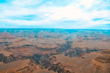 Fototapeta na wymiar Grand Canyon National Park view of brown moutains and blue sky
