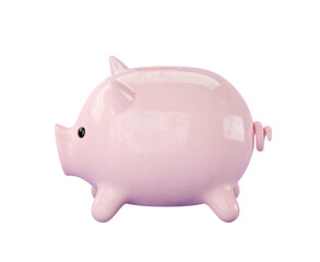 3d pink ceramic Piggy bank. Business, saving, money, banking, finance investment and services concept. Profit and growth design idea. Realistic 3d isolated high quality render