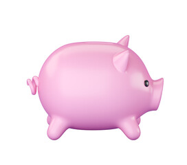3d pink Piggy bank. Business, saving, money, banking, finance investment and services concept. Profit and growth design idea. Realistic 3d isolated high quality render