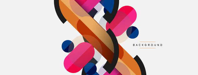 Round geometric shapes lines and circles. Vector template for wallpaper banner background or landing page
