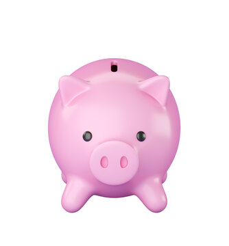 3d pink Piggy bank. Business, saving, money, banking, finance investment and services concept. Profit and growth design idea. Realistic 3d isolated high quality render