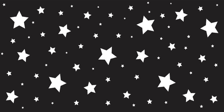 White Star pattern design on dark backdrop. Minimalist pattern background.