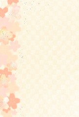 年賀状にぴったりな桜の花の背景イラスト