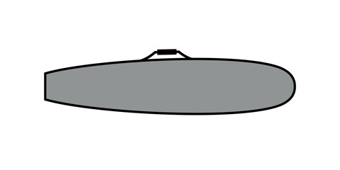 Travel bag for surfboard vector illustration.