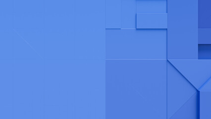 Collection of Blue 3D Blocks form a wall. Business background with copy-space.