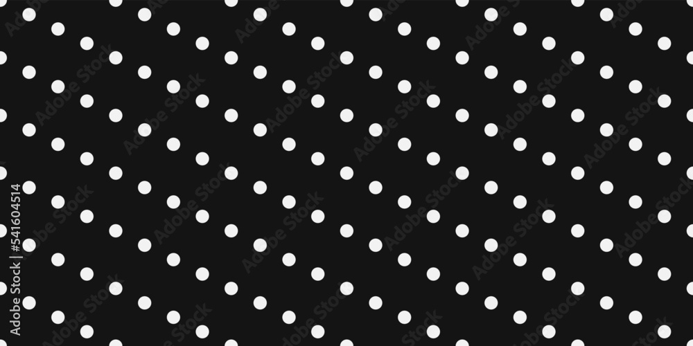 Poster Dots running diagonally are seamlessly connected into a texture pattern. White dots on a black background.