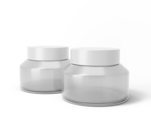 Cosmetic Cream Jar with transparent background.