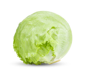 Green Iceberg lettuce on transparent png - obrazy, fototapety, plakaty