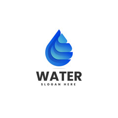 Vector Logo Illustration Water Gradient Colorful Style.