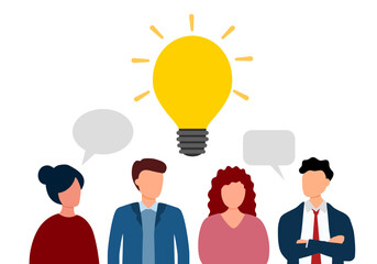 Sharing business idea concept vector illustration. Brainstorm. 