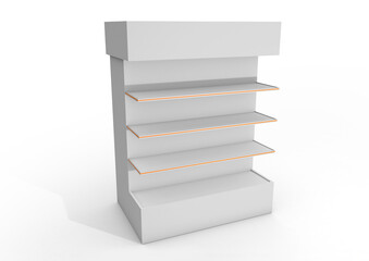 Shelf template for products. Product stand. 3D rendering illustration.