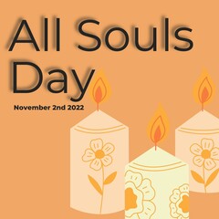 this illustration design is perfect for celebrating All Souls' Day on 2nd november, it can also be used for graphic resources for media social post  