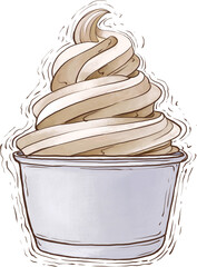 Gelato cream in cup illustration