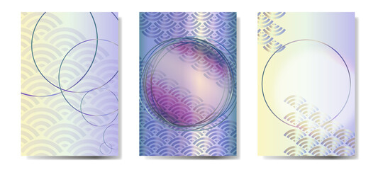 青海波/DM/背景　壁紙/はがきテンプレート/素材/メッセージカード/おしながき/フレーム